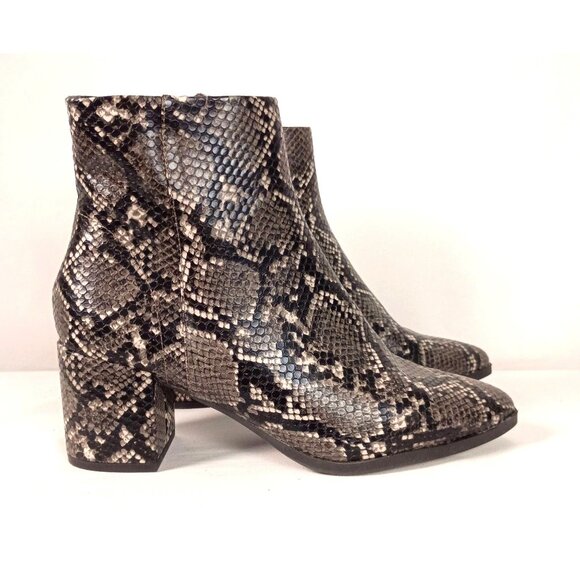 Madden Girl Shoes - Madden Girl Dafnii Snake Print Ankle Booties Block Heel Womens 8